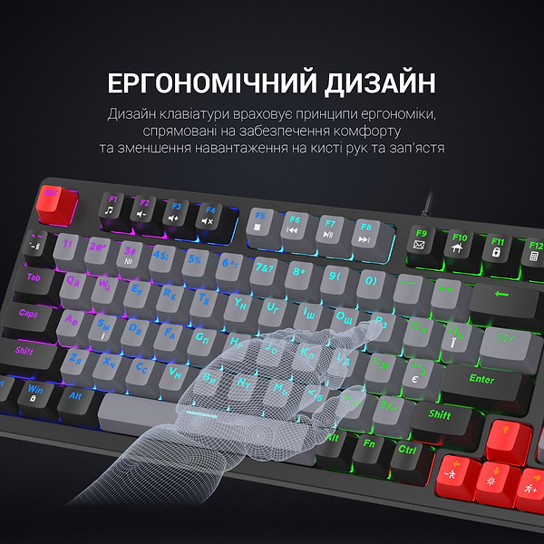 Фото - Клавіатура дротова ігрова GamePro MK120R