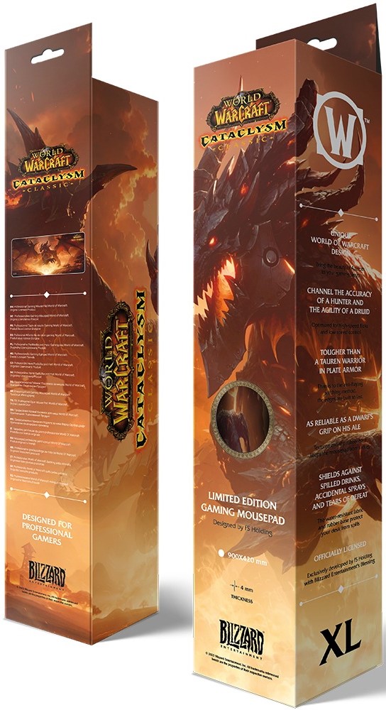 Фото - Коврик для мыши игровой Blizzard WORLD OF WARCRAFT Classic: Cataclysm Deathwing XL (FBLMPWOWCATDW25XL)