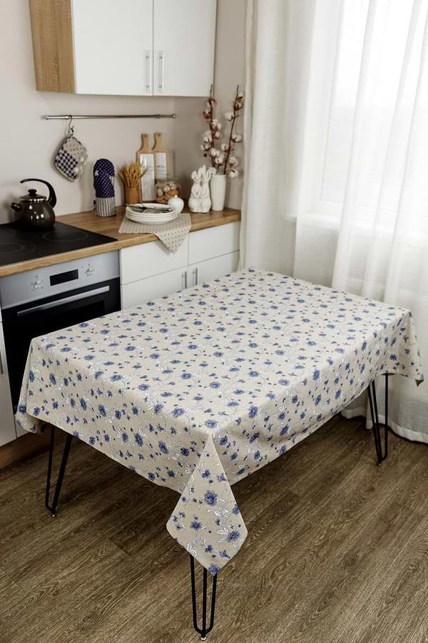 Фото - Скатерть прямоугольная Прованс Цветы синие 120х136 см (031544)
