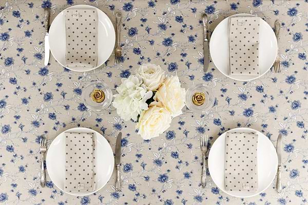 Фото - Скатерть прямоугольная Прованс Цветы синие 120х136 см (031544)