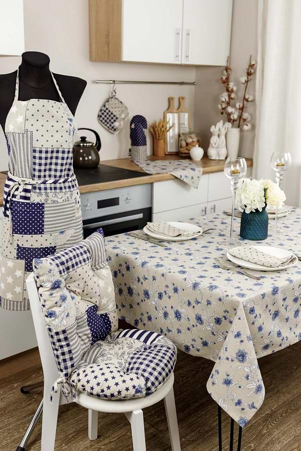 Фото - Скатерть прямоугольная Прованс Цветы синие 120х136 см (031544)