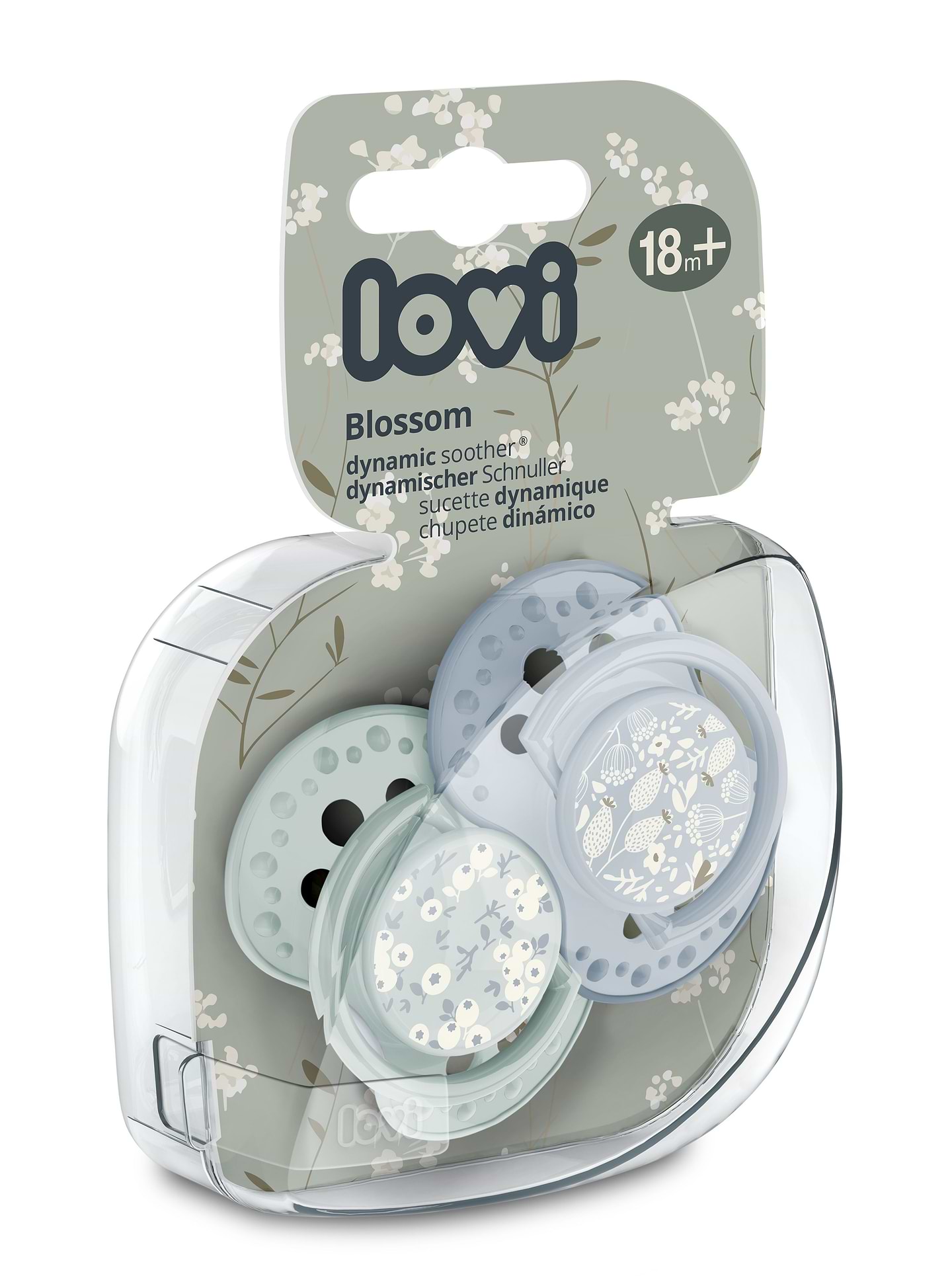 Симетрична пустушка Lovi 18+ міс 2 шт. Blossom - блакитна (22/924boy) - Фото 1