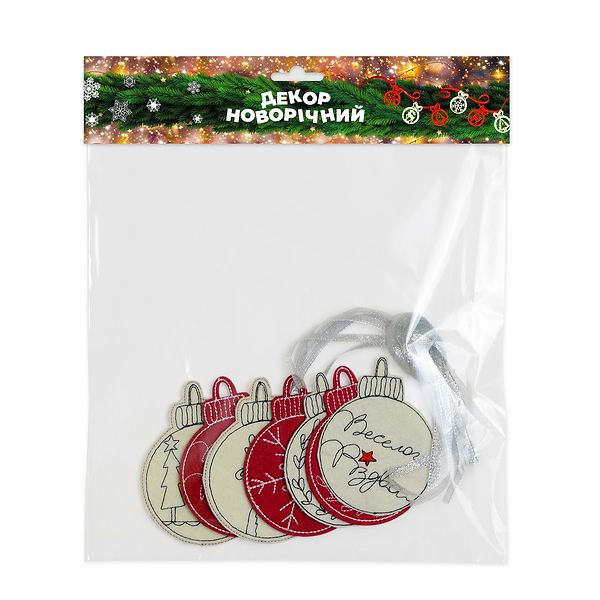 Фото - Декор New Year WP Merchandise Кульки з вишивкою (FWPNYBALL22RDML01)