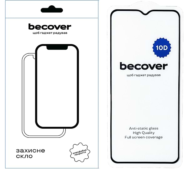 Фото - Захисне скло для смартфону BeCover for ZTE Blade A54 10D Black (712337)
