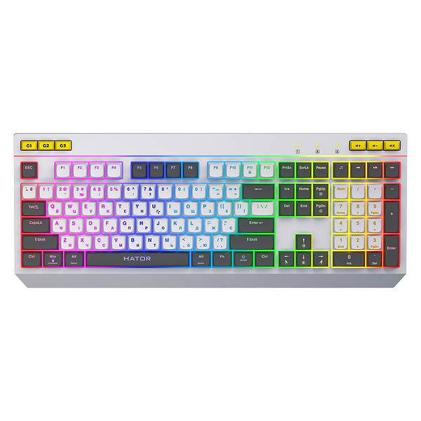 Фото - Клавіатура дротова ігрова Hator Icefall USB White/Gray (HTK405UA)