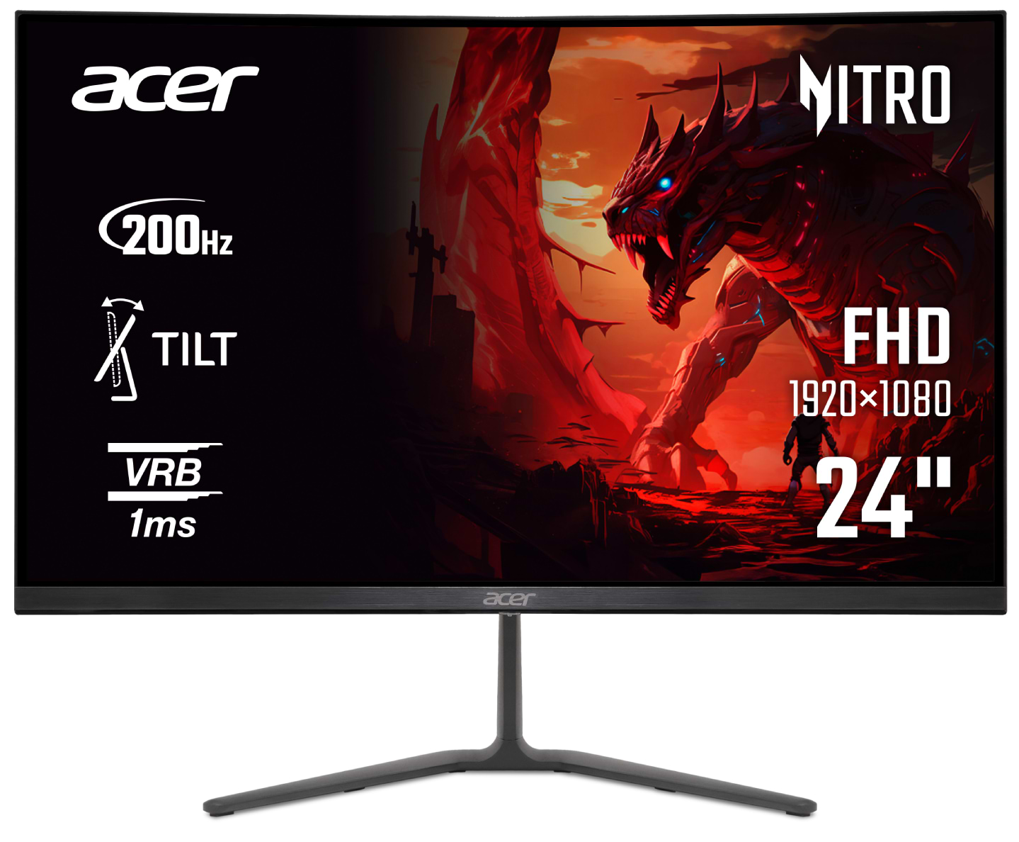 Монитор игровой Acer Nitro KG240YX1bmiipx (UM.QX0EE.110) Black - Фото 1