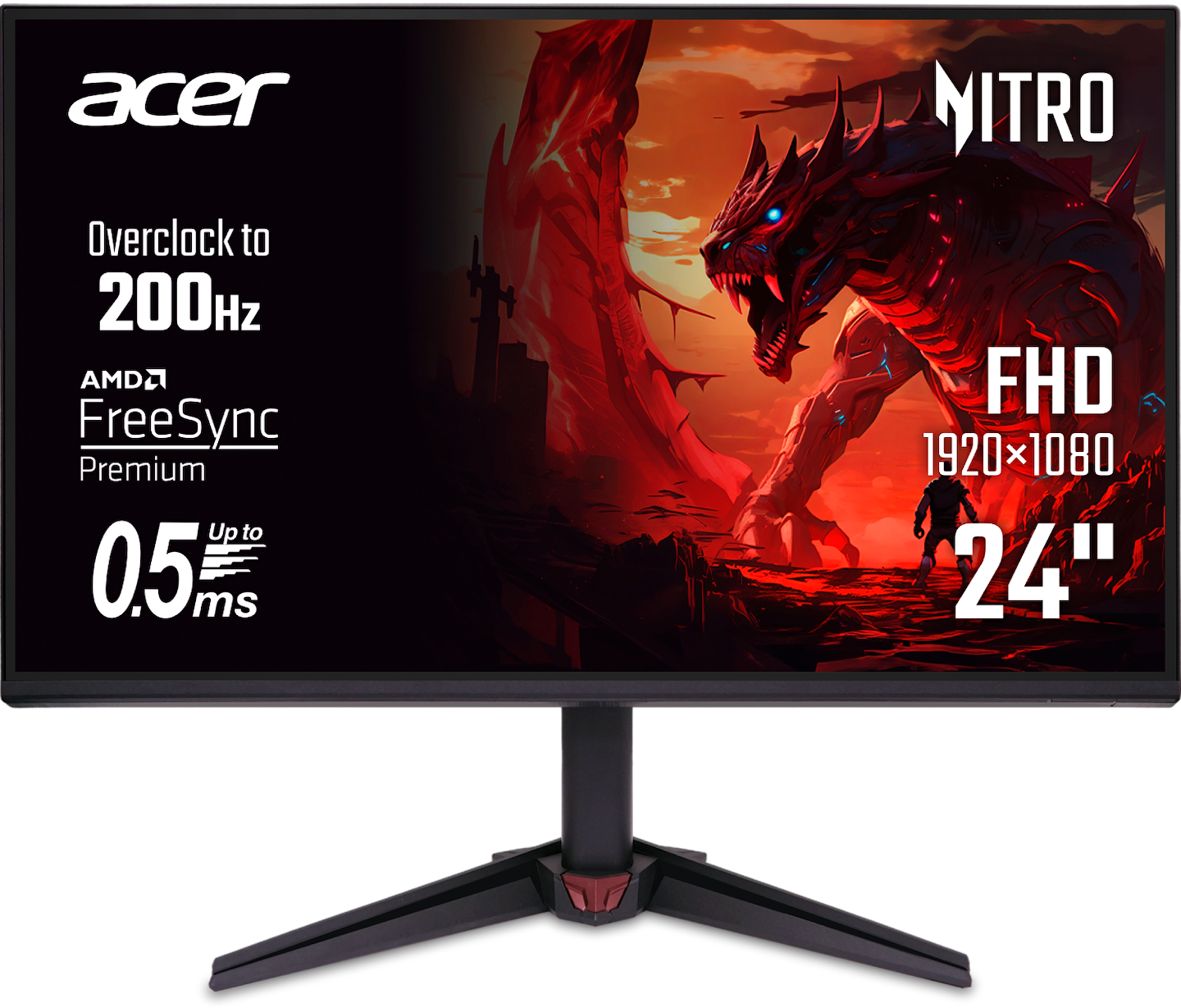 Монитор игровой Acer Nitro VG240YX1bmiipx (UM.QV0EE.101) Black