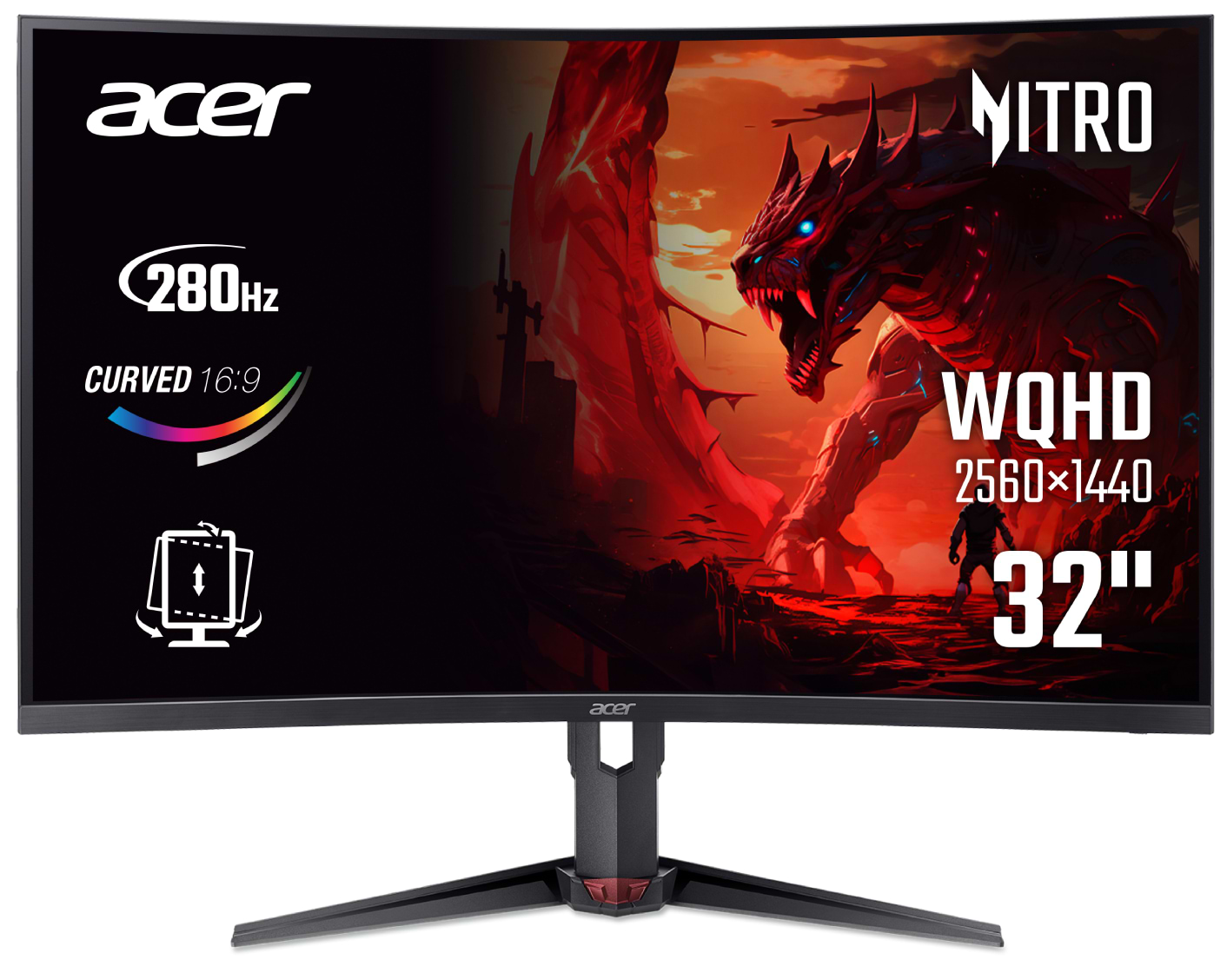 Монітор ігровий Acer XZ323QUZ1bmiiprx (UM.HX3EE.105) Black - Фото 1