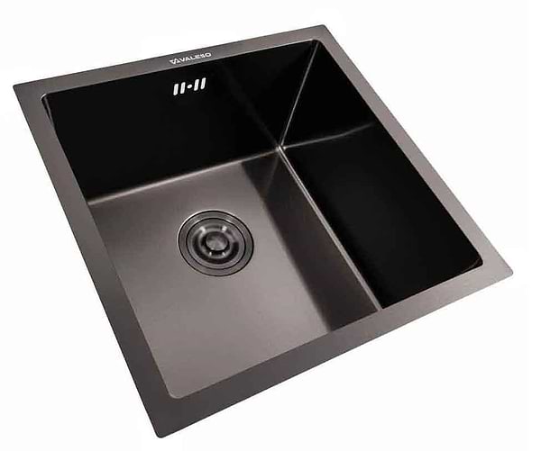 Фото - Мийка кухонна VALESO PVD чорна 44х44 Handmade монтаж під стільницю (3.0/0.8)