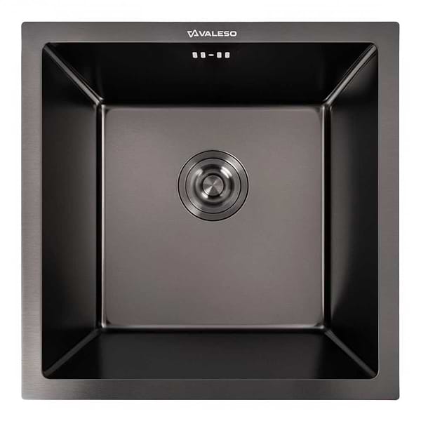 Фото - Мийка кухонна VALESO PVD чорна 44х44 Handmade монтаж під стільницю (3.0/0.8)