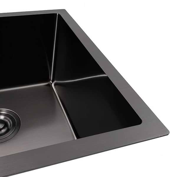 Фото - Мийка кухонна VALESO PVD чорна 44х44 Handmade монтаж під стільницю (3.0/0.8)