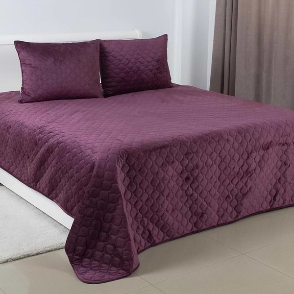 Фото - Покрывало двуспальное ТЕП VELOUR 240х260 см 409 Бордовый (4-00518_20827)