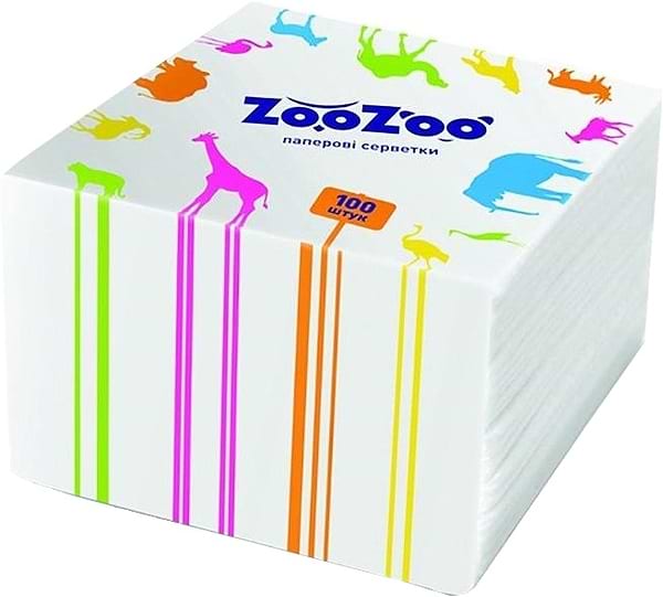 Фото - Серветки паперові ZooZoo белые 24*23 100 шт.