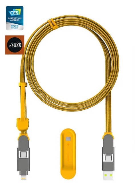 Фото - Кабель синхронізації даних Rolling Square 6in1, inCharge XL 3 м Yellow (XLL03R)