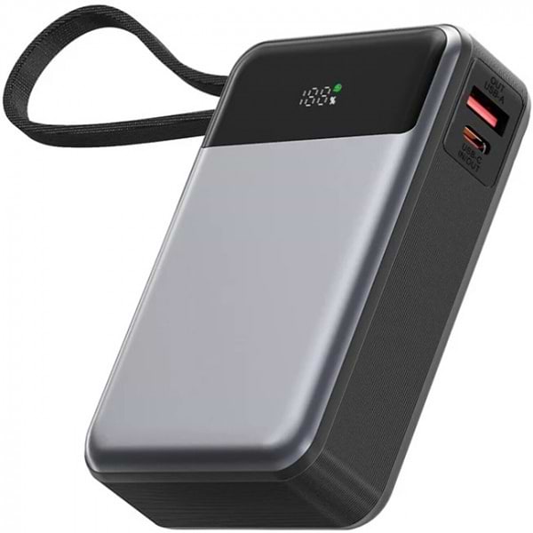 Фото - Батарея мобільна AceFast 20000mAh 65W PD QC3.0 USB-A+USB-C cable M21 Black-Gray (6974316283898)