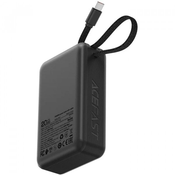 Фото - Батарея мобільна AceFast 20000mAh 65W PD QC3.0 USB-A+USB-C cable M21 Black-Gray (6974316283898)