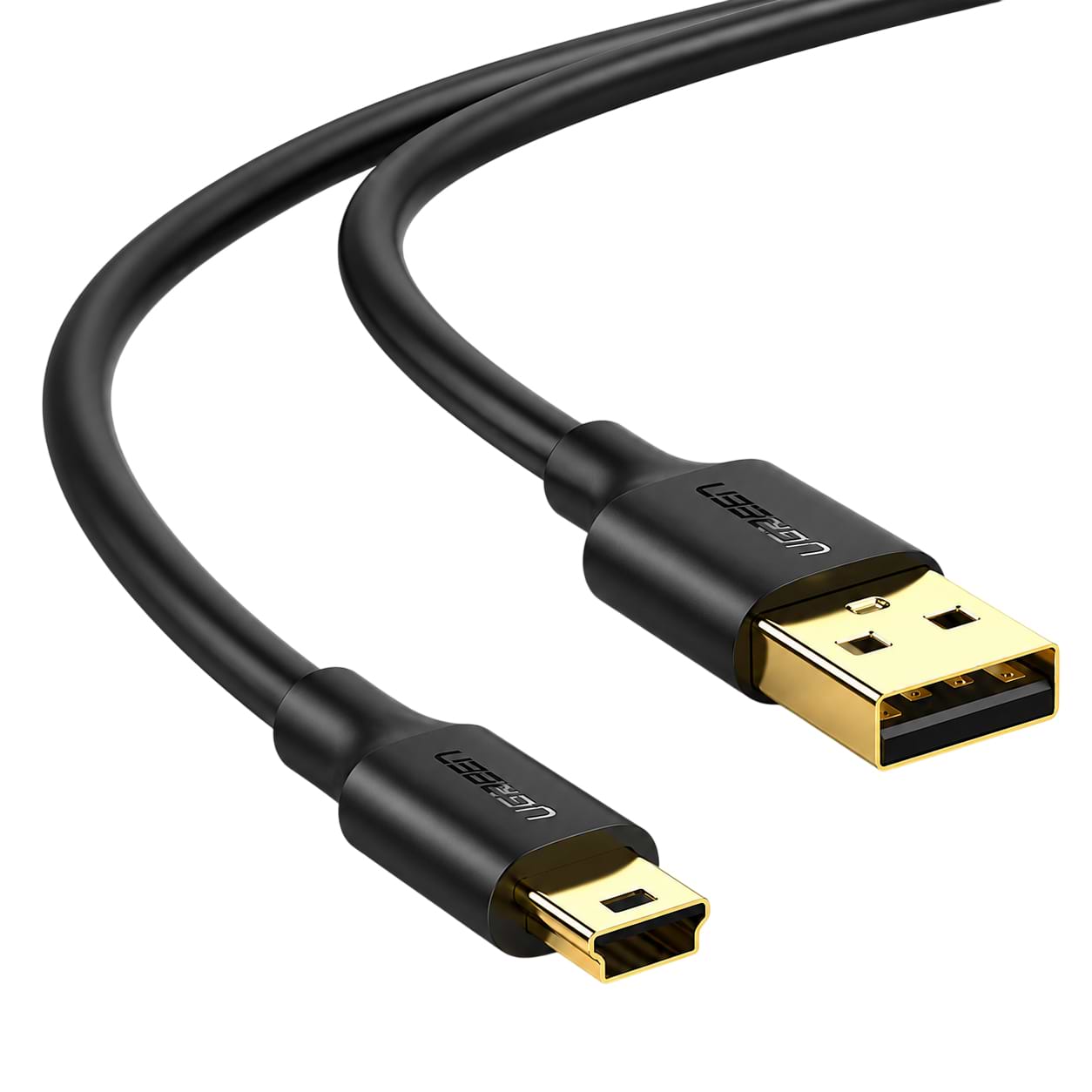 Кабель USB - miniUSB UGREEN USB 2.0 A Male to Mini 5 Pin Male Cable 3m Black (10386)