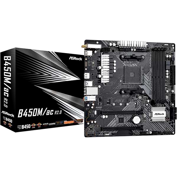 Фото - Материнська плата ASRock B450M/AC R2.0 DDR4