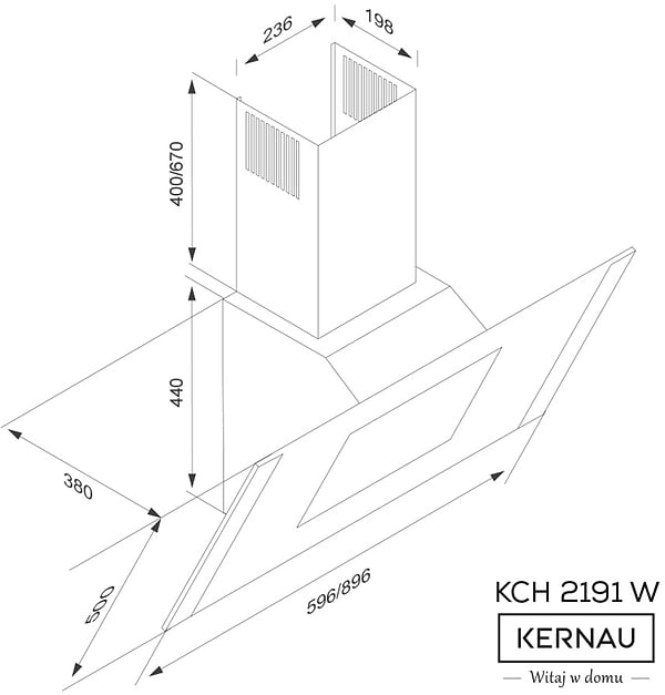Фото - Витяжка декоративна 
Kernau KCH 2191 W