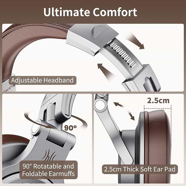 Фото - Навушники повнорозмірні дротові OneOdio A71 Silver Brown