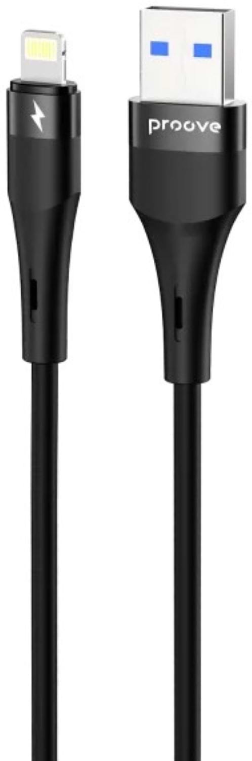 Кабель Proove Light Silicone Plus USB to Lightning 2.4A 1m Black (CCLS12001101)