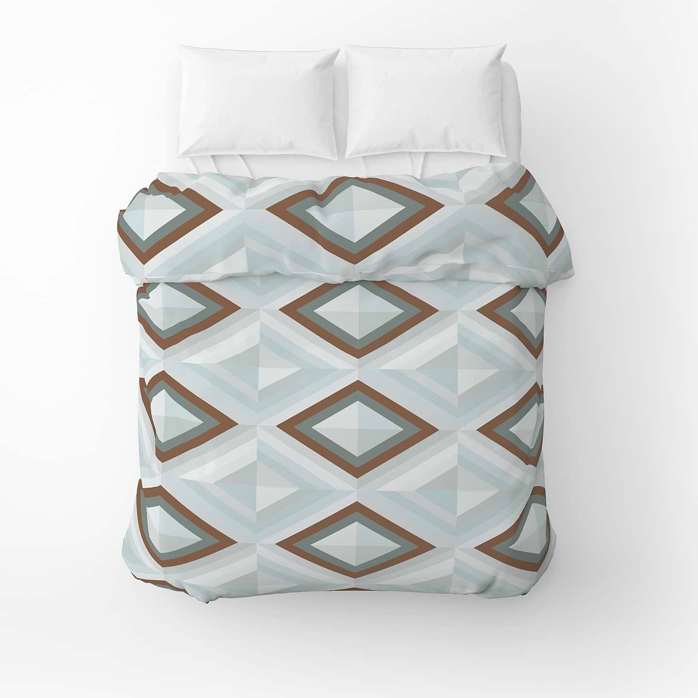 Пододеяльник полуторный Home Line Калейдоскоп ментоловый/см.серо-зеленый 145х215 см (174450) - Фото 1