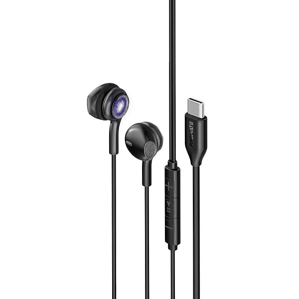 Фото - Навушники вкладиші дротові Promate lumibuds-c.black
