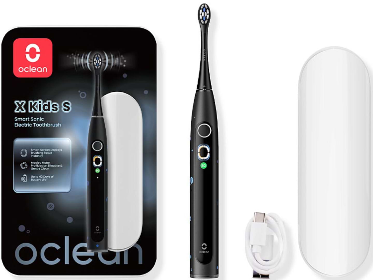 Зубна щітка електрична Oclean X Kids Set Black (6970810557237) - Фото 1