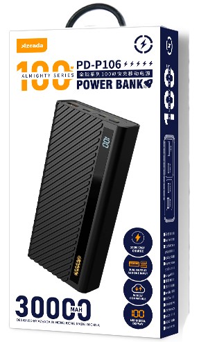 Фото - Батарея мобильная Proda 30000 mAh 100Вт Black (PD-P106-BK)