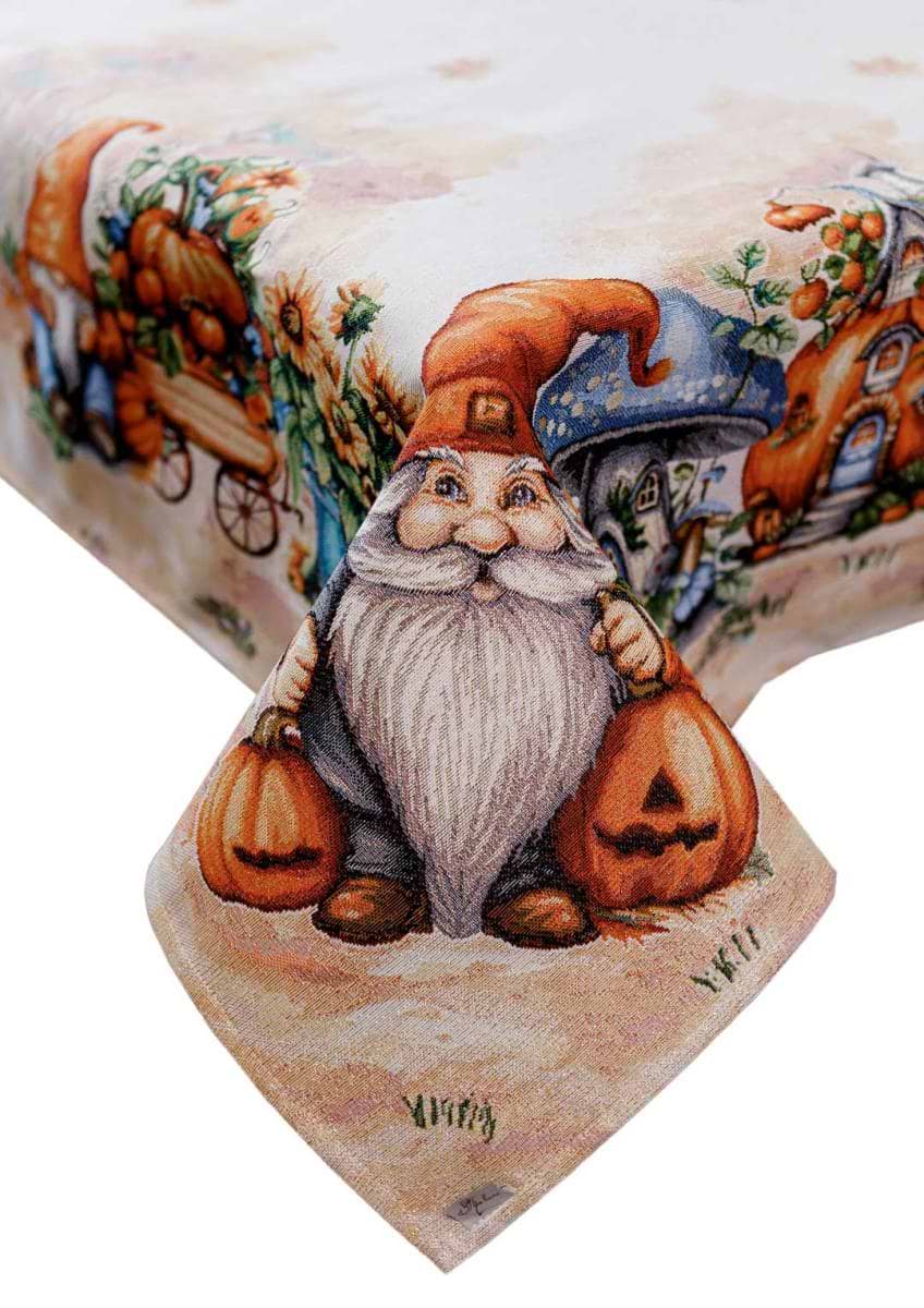 Скатертина овальна Прованс Гарбузові гноми 135х180 см (036204)