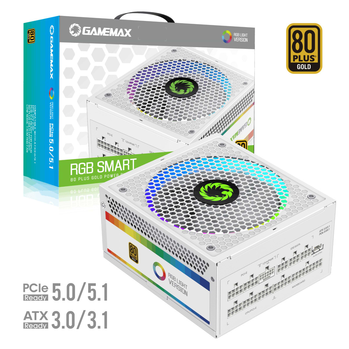Блок питания для ПК Gamemax RGB 850 PRO WH (ATX3.1PCIe5.1)