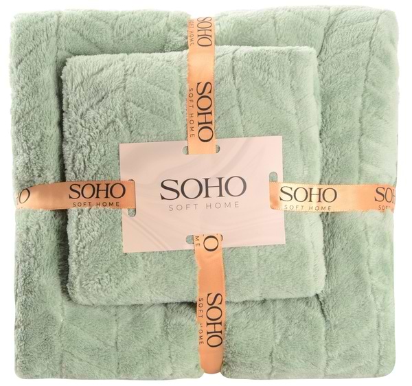 Купить Набор полотенец SOHO 35х75+70х140 см Green - Фото 1 Набор полотенец SOHO 35х75+70х140 см Green - Фото 1