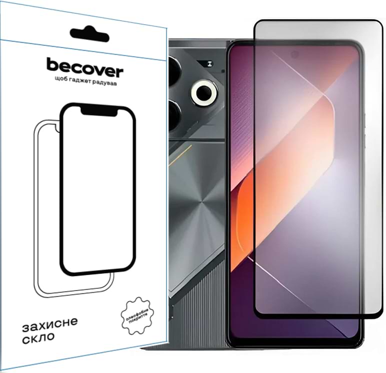 Захисне скло для смартфону BeCover for Tecno POVA 6 (LI7) Black (711580)
