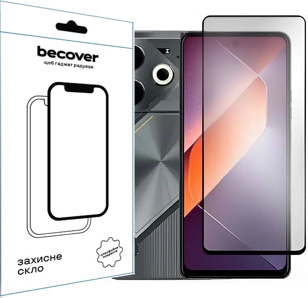 Фото - Защитное стекло для смартфона BeCover for Tecno POVA 6 (LI7) Black (711580)