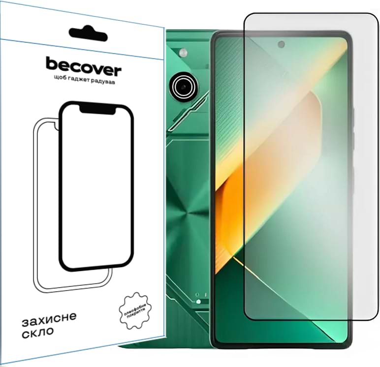 Захисне скло для смартфону BeCover for Tecno POVA 6 Neo (LI6) Black (711581)
