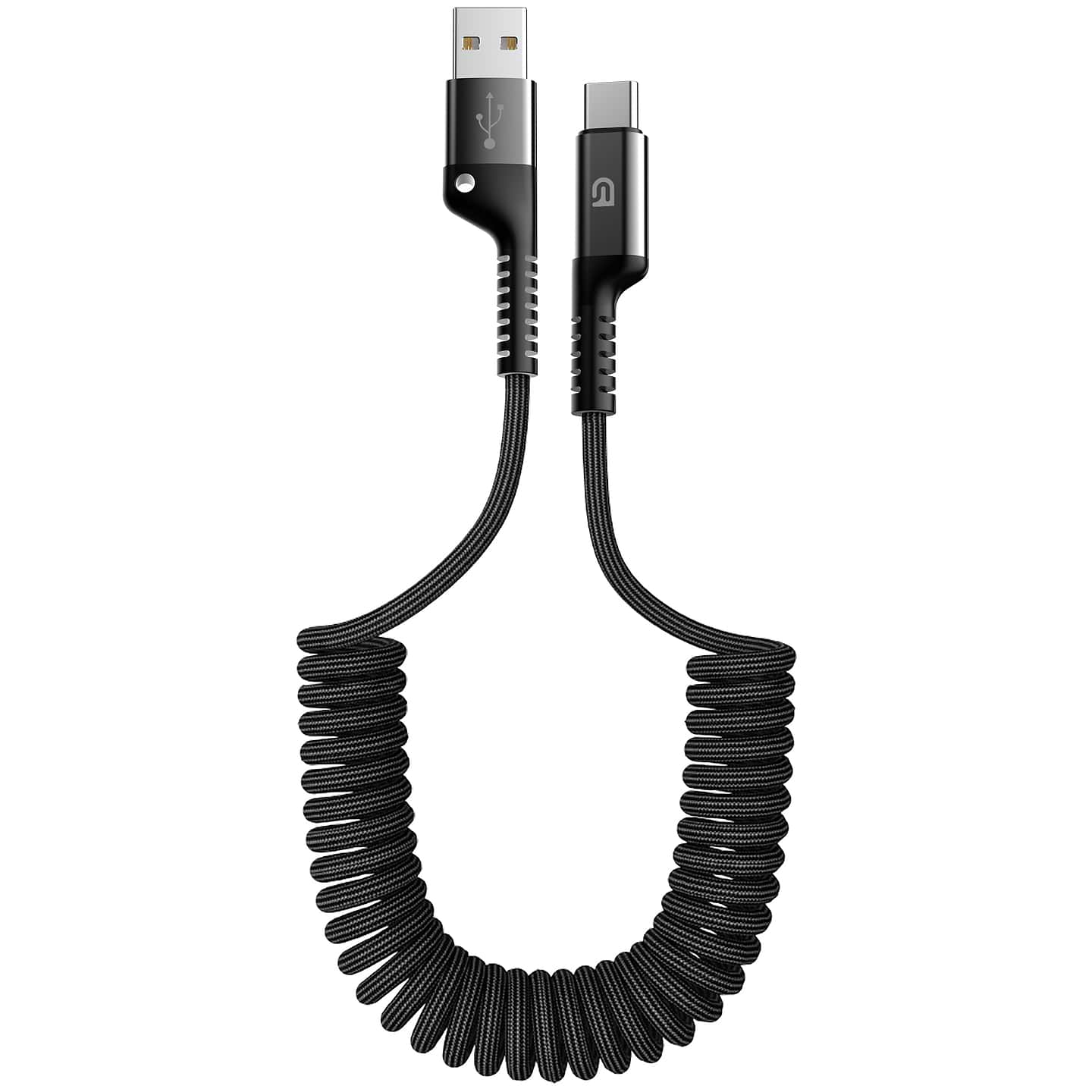 Кабель синхронізації даних Armorstandart AR17 Spiral USB-A to USB-C 2.4A 1m Black (ARM75390)