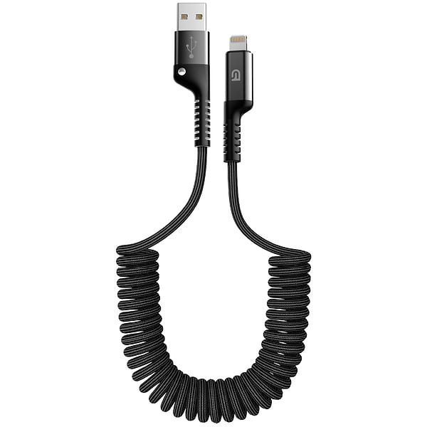 Фото - Кабель синхронізації даних Armorstandart AR17 Spiral USB-A to Lightning 2.4A 1m Black (ARM75391)