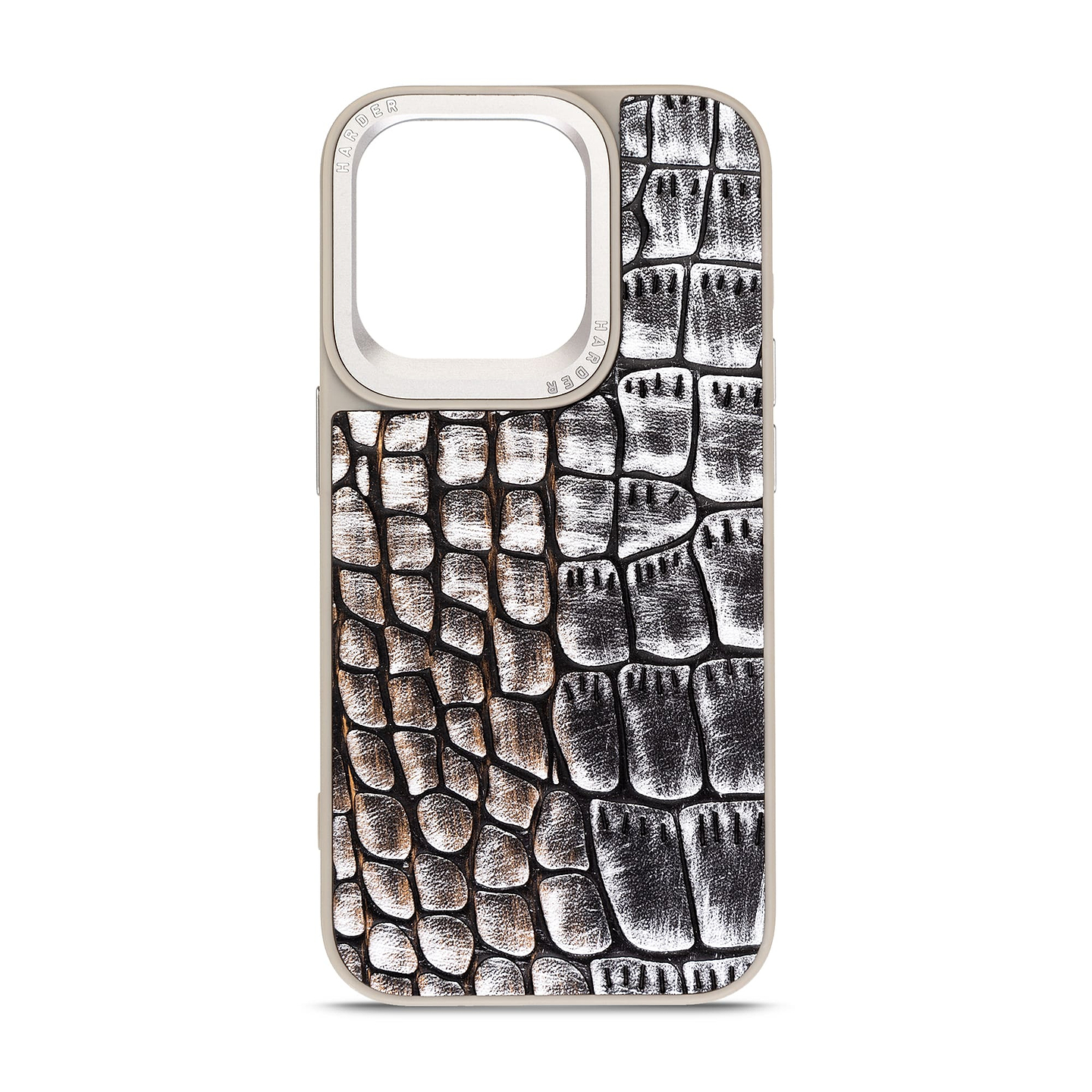 Чехол для смартфона Harder Glamorous Croco for Apple iPhone 15 Pro Grey Gold (ARM76762) - Фото 1