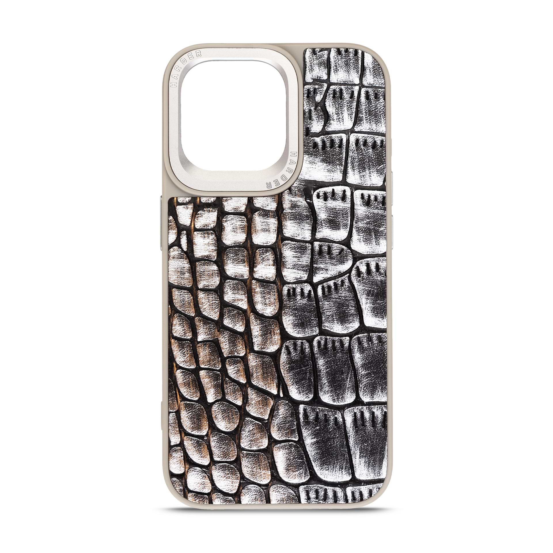 Чехол для смартфона Harder Glamorous Croco for Apple iPhone 15 Pro Max Grey Gold (ARM76766) - Фото 1