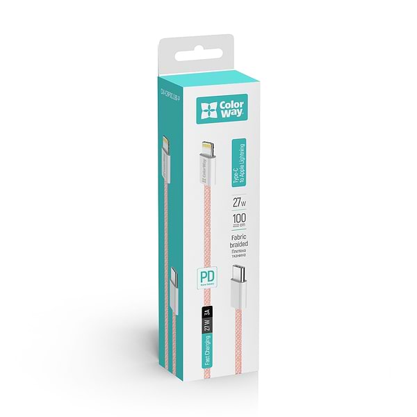 Фото - Кабель синхронизации данных Colorway Type-C - Apple Lightning (PD Fast Charging 27W) 1м розовый (CW-CBPDCL061-P)