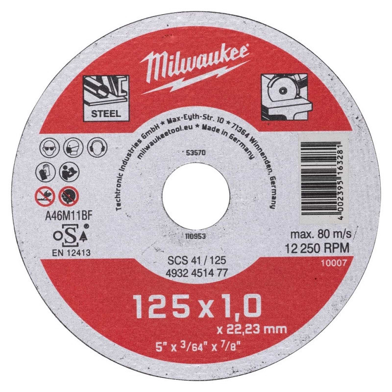 Диск алмазний Milwaukee SCS 41/125х1 125 мм (4932451477)
