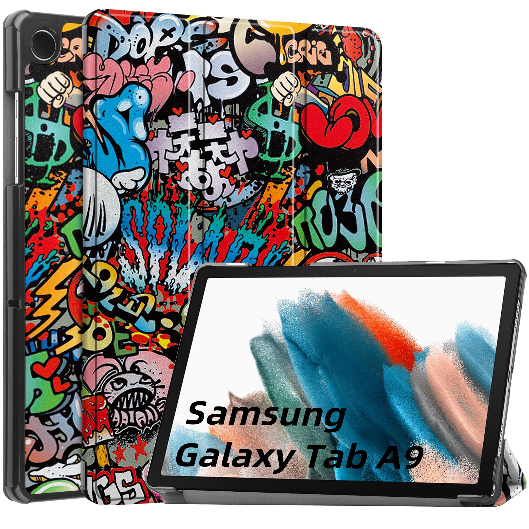 Чехол для планшета BeCover Smart Case for Samsung Galaxy Tab A9 SM-X115 8.7" Graffiti (709914) - Фото 1