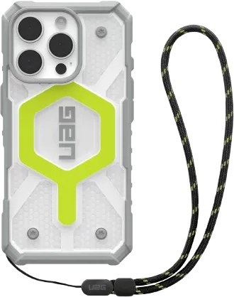 Чехол для смартфона UAG +ремешок for iPhone 16 Pro, Pathfinder Clear Magsafe, Active Neon Lanyard (1144641BV01) - Фото 1