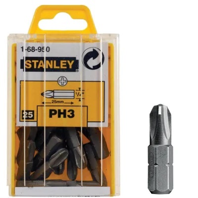 Набор бит для отвертки Stanley 1/4" Ph3 25 мм 25 шт. (1-68-950)