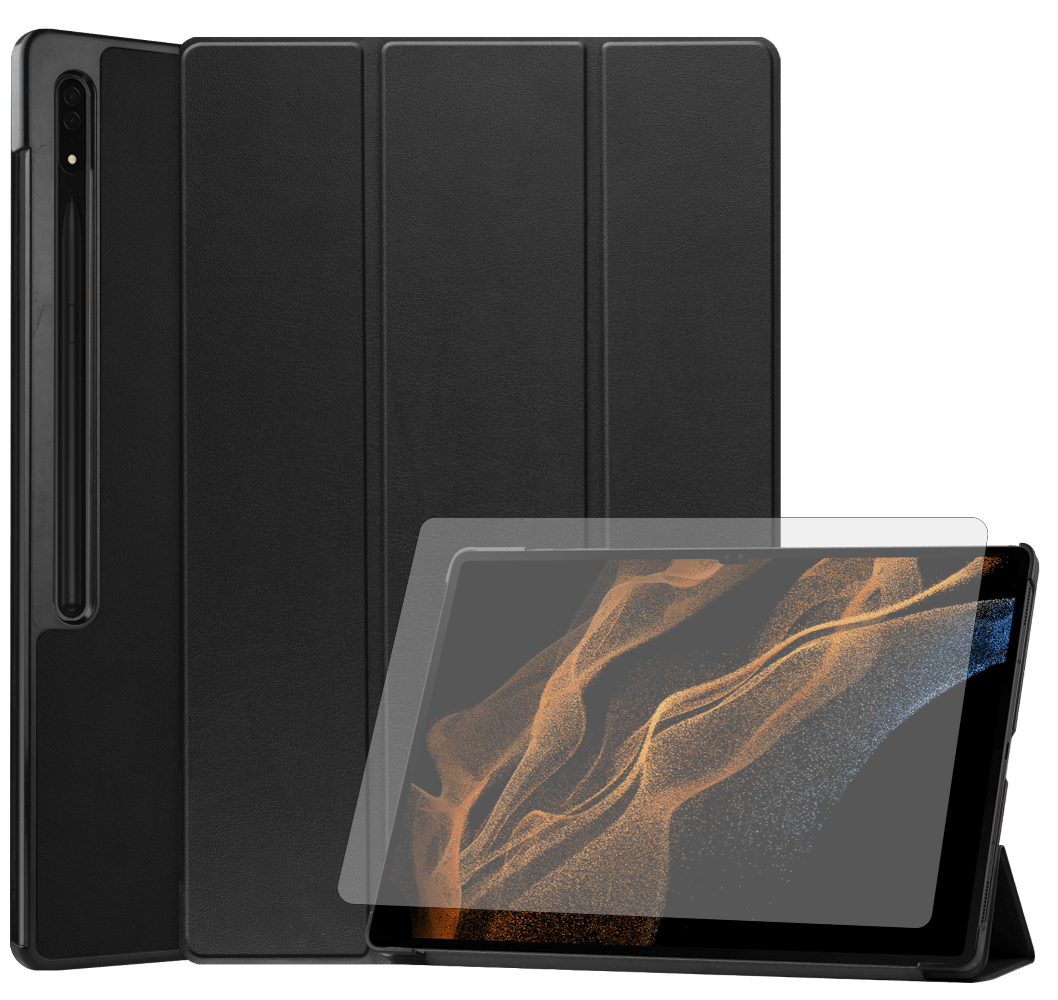 Чехол для планшета AIRON Premium для Samsung Galaxy Tab S9 Ultra 14.6'' 2023 с защитной пленкой и салфеткой Black (4822352781111)