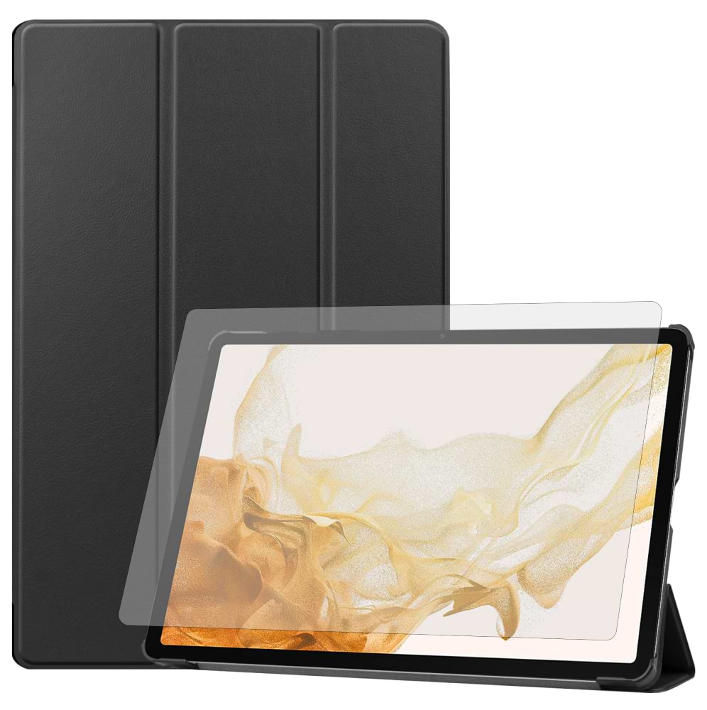 Чехол для планшета AIRONPremium for Samsung Galaxy Tab S9 Plus/S9FE Plus 12.4''2023 + защ.пленка и салф. Black (4822352781109) - Фото 1