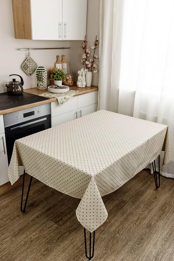 Фото - Скатертина прямокутна Прованс Горох зелений 120х136 см (031562)