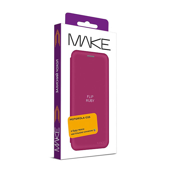 Фото - Чохол для смартфону MAKE Motorola G55 Flip Ruby (MCP-MG55RB)