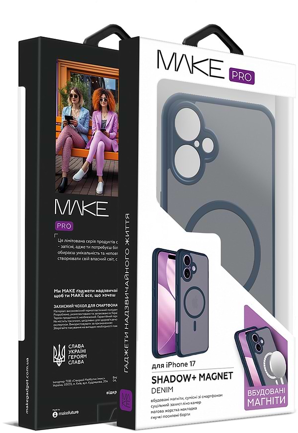 Фото - Чехол для смартфона MAKE Shadow plus Magnet for Apple iPhone 17, Denim (MCSDM-AI17DN)