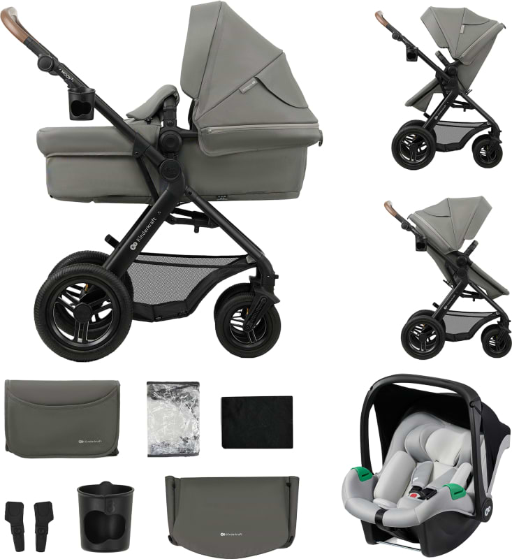 Коляска универсальная 3 в 1 Kinderkraft Moov 2 Air Light Gray (KSMOOV02LGR3000) - Фото 1